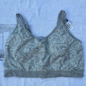 Gray Seamless Scoop Neck Bra